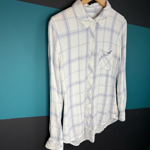 Rails White and Blue Plaid Women's size L - Picture 3 of 11